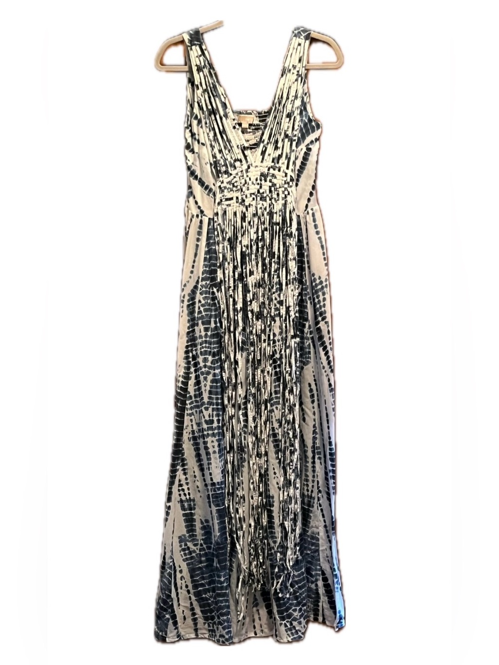 Michael 4 Michael Kors Sleeveless Gradient Blues& White Tie-Dyed Maxi Dress S